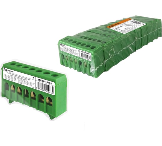 Изображение товара Нулевая шина "n" TDM в изоляторе на din-рейку 6x9мм 7 групп инд. стикер SQ0801-0182