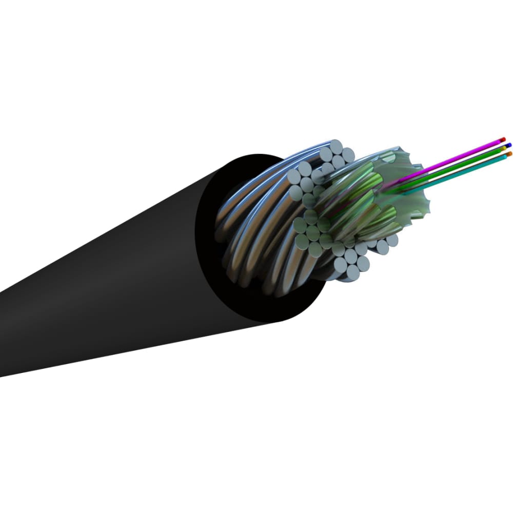 фото Многомодовый внутренний/внешний гибкий бронированный гелезаполненный волоконно-оптический кабель hyperline