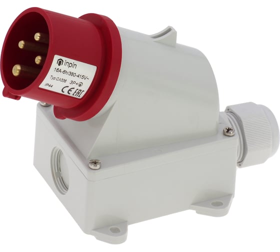 Изображение товара Настенная вилка INPIN 16A/400V/3P+E/IP44 CA336