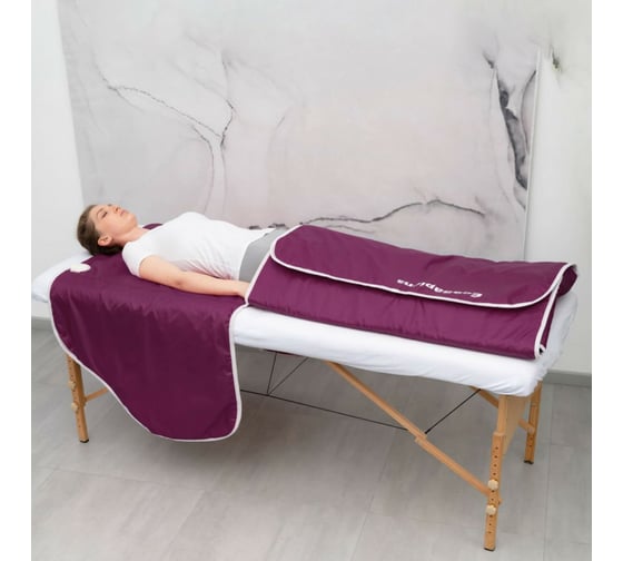 Изображение товара Электрическое двухзонное термоодеяло EcoSapiens termocapsula, бордовое, 220x180 см S319