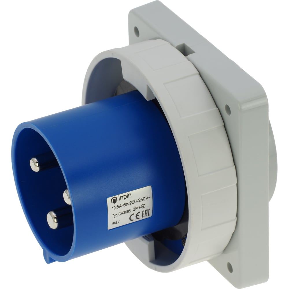 Изображение товара Встраиваемая вилка INPIN 125A 230V IP67 для скрытой установки