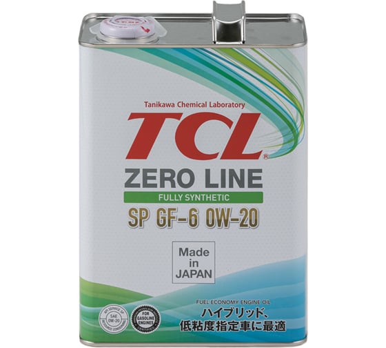 Изображение товара Моторное масло TCL Zero Line Fully Synth, Fuel Economy, SP, GF-6, 0W20, 4л арт. Z0040020SP 1741010