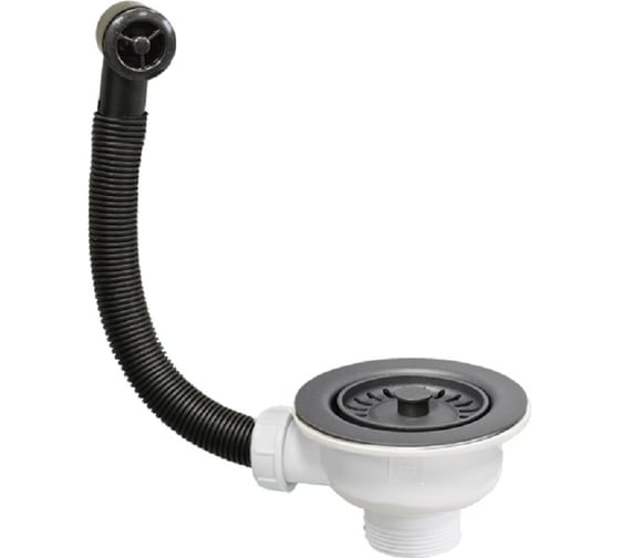 Изображение товара Перелив с круглым сливом McAlpine ф40-113 цвет матовая лава чёрный, фактура гранит OF2-113S-MLB