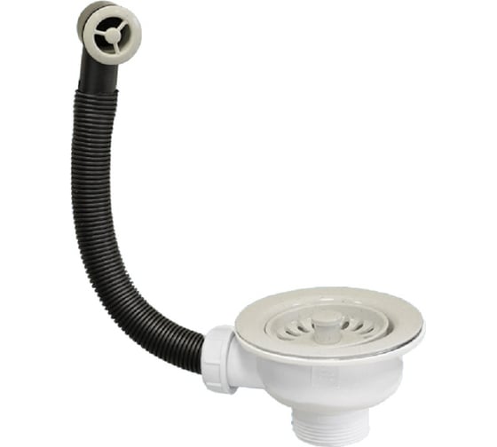 Изображение товара Перелив с круглым сливом McAlpine ф40-113 цвет-полярный белый, фактура гранит OF2-113S-PWG