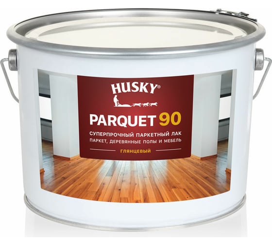 Изображение товара Суперпрочный паркетный лак HUSKY глянцевый, 9 л 30152