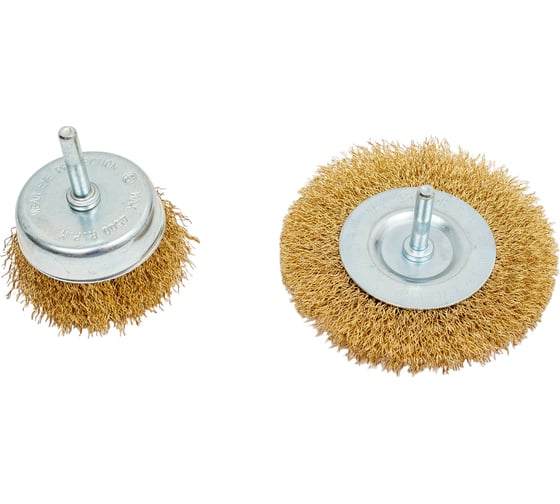 Изображение товара Набор кордщеток мягких (2 шт; 75, 100 мм) для дрели ПРАКТИКА 773-484