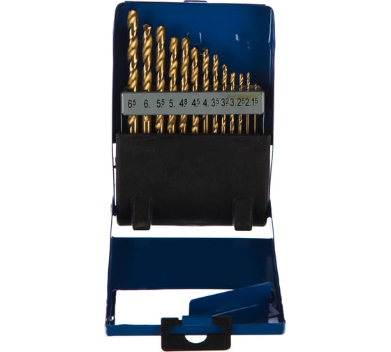 Изображение товара Набор сверл по металлу в металлической кассете DIY (13 шт; 1.5-6.5 мм) ПРАКТИКА 031-297