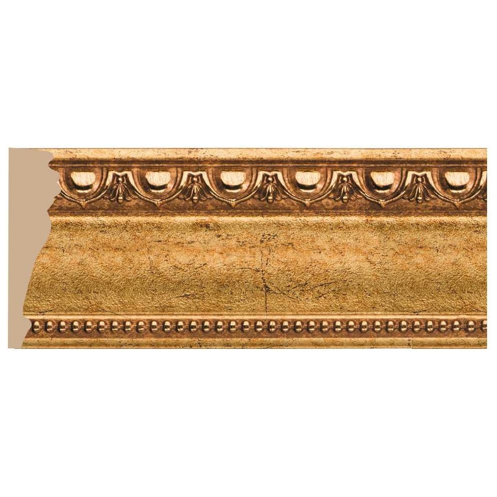 Изображение товара Молдинг Decomaster ДМ 85x25x2400 мм с рельефом и золотистым цветом