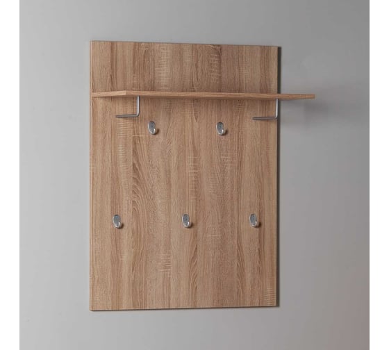 Изображение товара Вешалка Гуд ЛАКК СИРИУС настенная, с полкой, 78x31x100 см, бежевая, дуб сонома 2.02.11.260.3