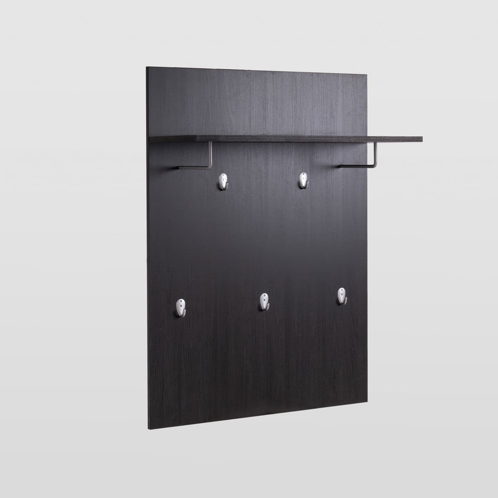 Изображение товара Вешалка Гуд ЛАКК СИРИУС настенная с полкой, 78x31x100, черная, дуб венге 2.02.11.260.5