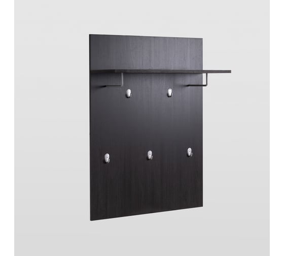 Изображение товара Вешалка Гуд ЛАКК СИРИУС настенная с полкой, 78x31x100, черная, дуб венге 2.02.11.260.5