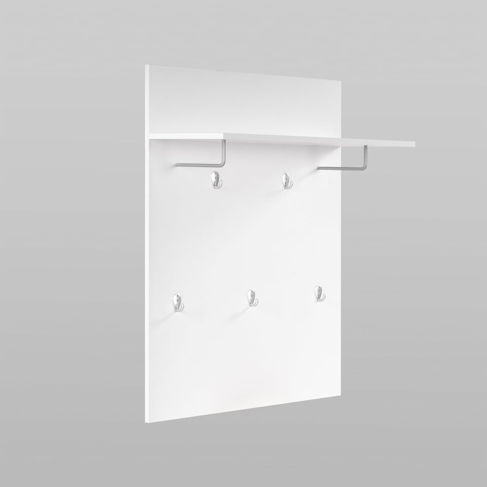 Изображение товара Вешалка Гуд ЛАКК СИРИУС настенная, с полкой, 78x31x100 см, белая 2.02.11.260.1