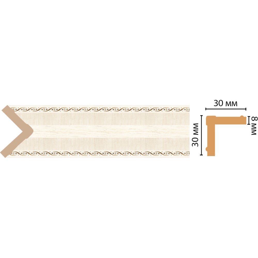 Изображение товара Декоративный уголок Decomaster ДМ 30x30x2400 мм, влагостойкий, ударопрочный, коллекция Прованс