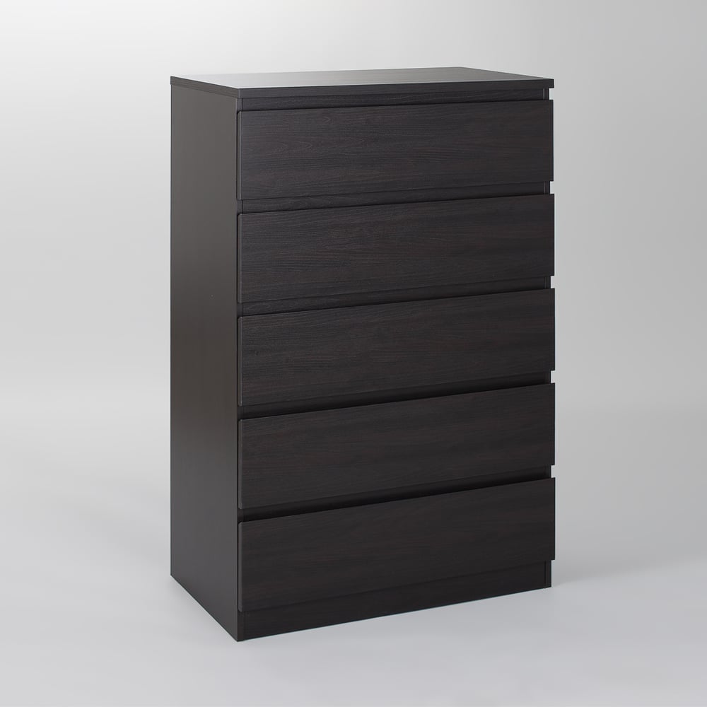 Изображение товара Комод Гуд ЛАКК МАЛЬТА 5 ящиков, 80x48x121 см, черный, дуб венге 2.05.02.090.5