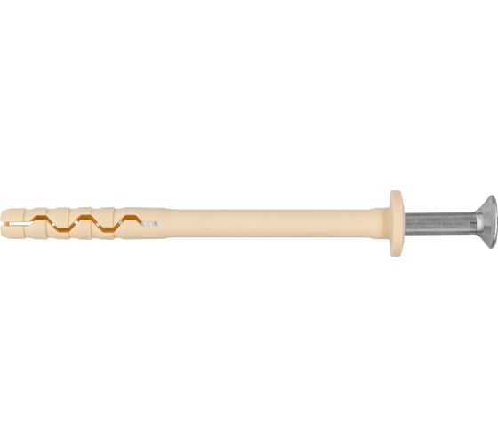 Изображение товара Дюбель-гвоздь ЕВРОПАРТНЕР нейлоновый, pdg f, с грибовидным бортиком, 8x80 мм, 18 шт. 1 0011 09