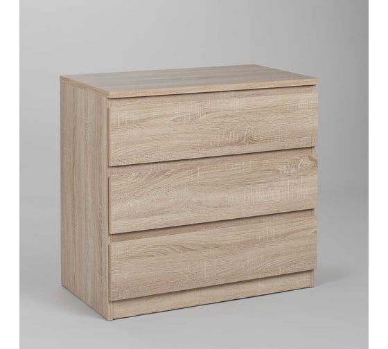 Изображение товара Комод Гуд ЛАКК МАЛЬТА 3 ящика, 80x48x76 см, бежевый, дуб сонома 2.05.02.040.3