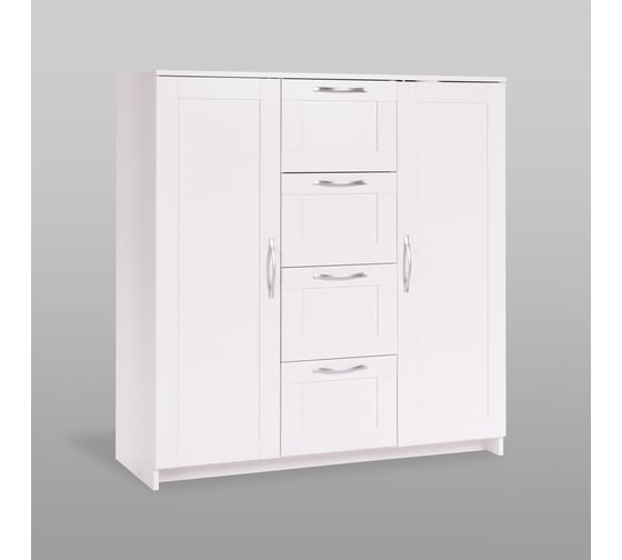 Изображение товара Тумба/комод Гуд ЛАКК СИРИУС 2 двери и 4 ящика, 117x41x123 см, белая 2.02.03.350.1
