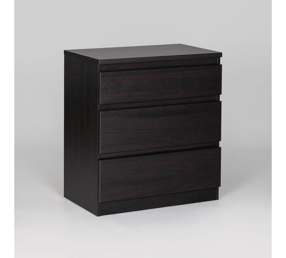 Изображение товара Комод Гуд ЛАКК КАСТОР 3 ящика, 65x39x71 см, черный, дуб венге 2.03.02.060.5
