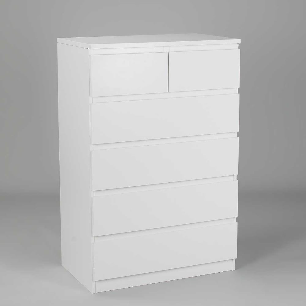 Изображение товара Комод Гуд ЛАКК МАЛЬТА 6 ящиков белый 80x48x121 см стиль минимализм