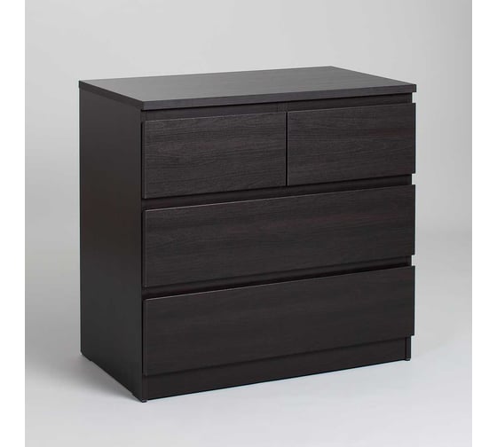 Изображение товара Комод Гуд ЛАКК МАЛЬТА 4 ящика, 80x48x76 см, черный, дуб венге 2.05.02.050.5