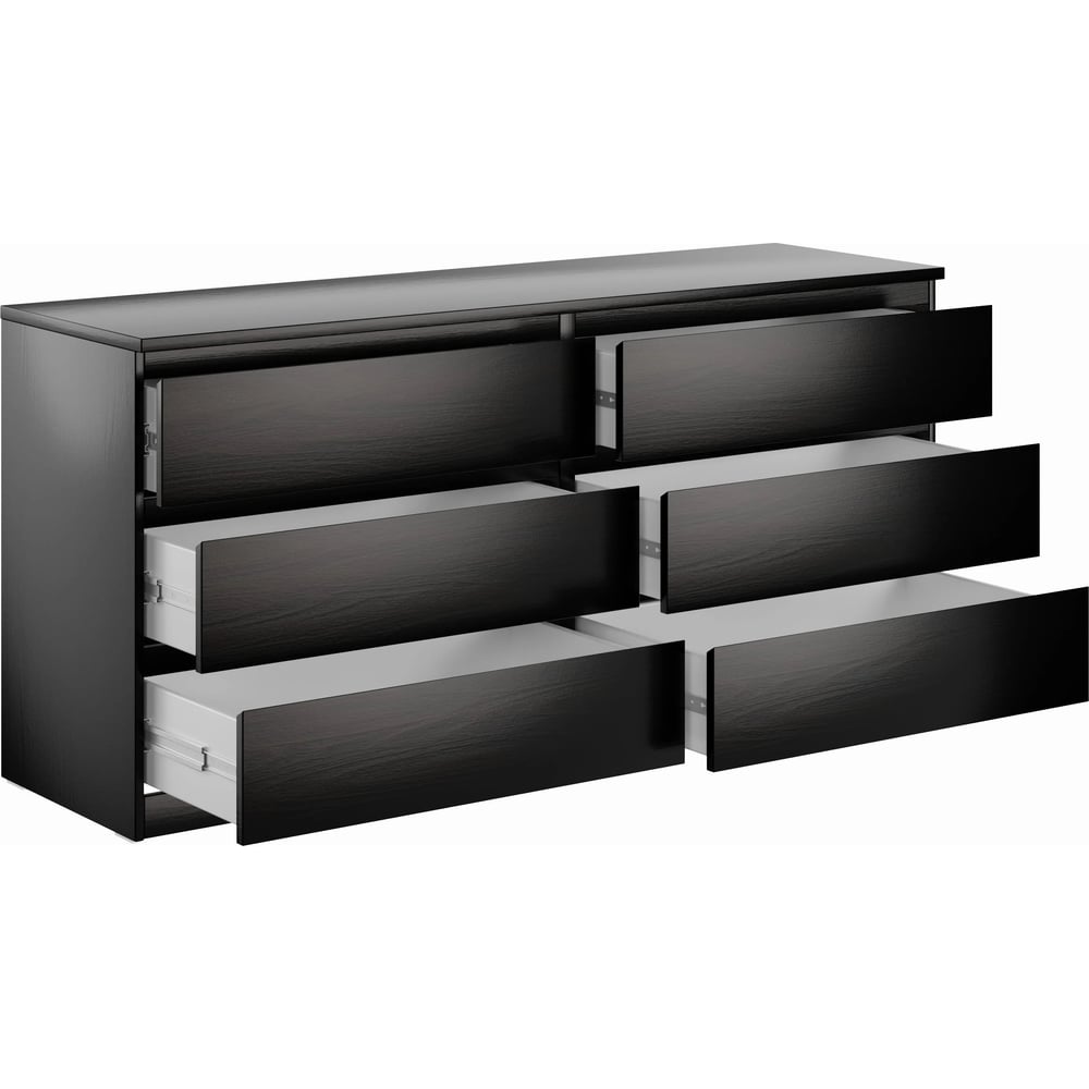 Изображение товара Комод Гуд ЛАКК МАЛЬТА 6 ящиков, черный дуб венге, минимализм