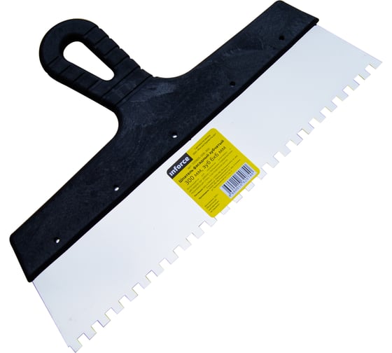 Изображение товара Зубчатый шпатель Inforce 300 мм зуб 6х6 мм с пластиковой ручкой 020605-006-300