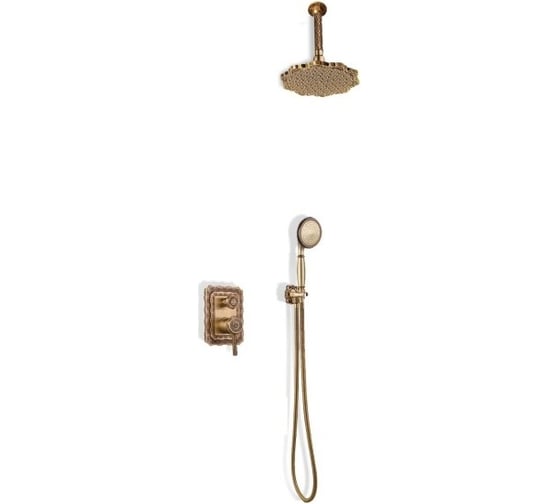 Изображение товара Комплект для душа встраиваемый без излива лейка с потолка (душ ЦВЕТОК) ВИНДЗОР Bronze de Luxe 10138/1F