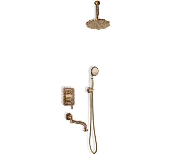 Изображение товара Встраиваемый комплект для душа BRONZE DE LUXE WINDSOR с изливом лейка с потолка (душ ЦВЕТОК) 10137/1F