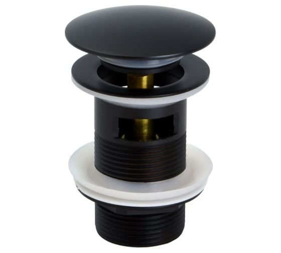 Изображение товара Донный клапан BRONZE DE LUXE SCANDI с переливом, черный матовый 21971B