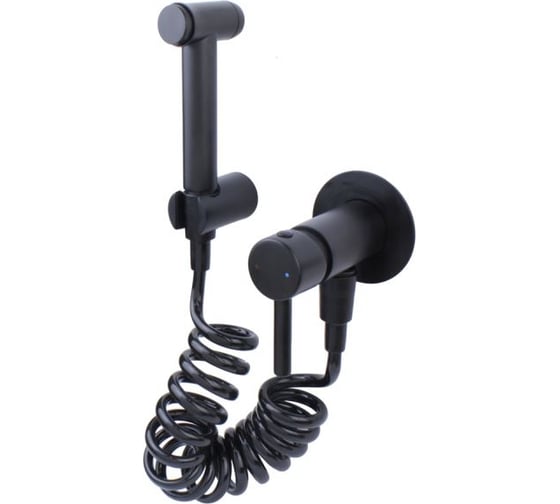 Изображение товара Гигиенический душ встраиваемый СКАНДИ черный матовый с пружинным шлангом ABS Bronze de Luxe 14512/1B