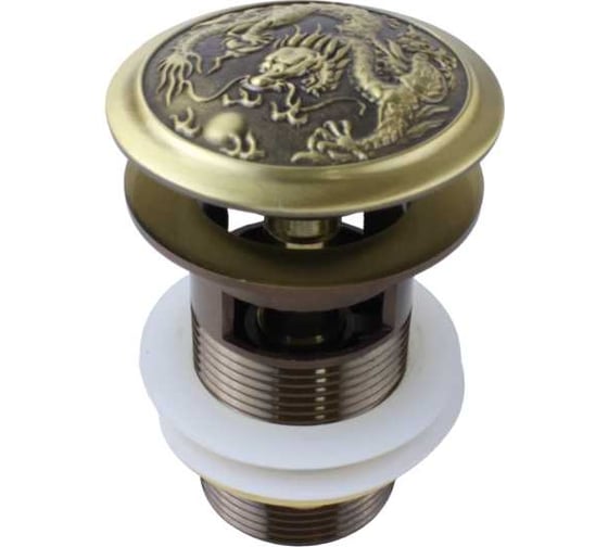 Изображение товара Слив с переливом BRONZE DE LUXE ДРАКОН для раковины, латунь 21984