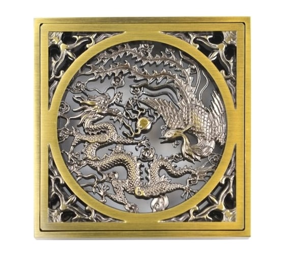Изображение товара Насадка с рамкой и дизайн-решеткой BRONZE DE LUXE Дракон 21986