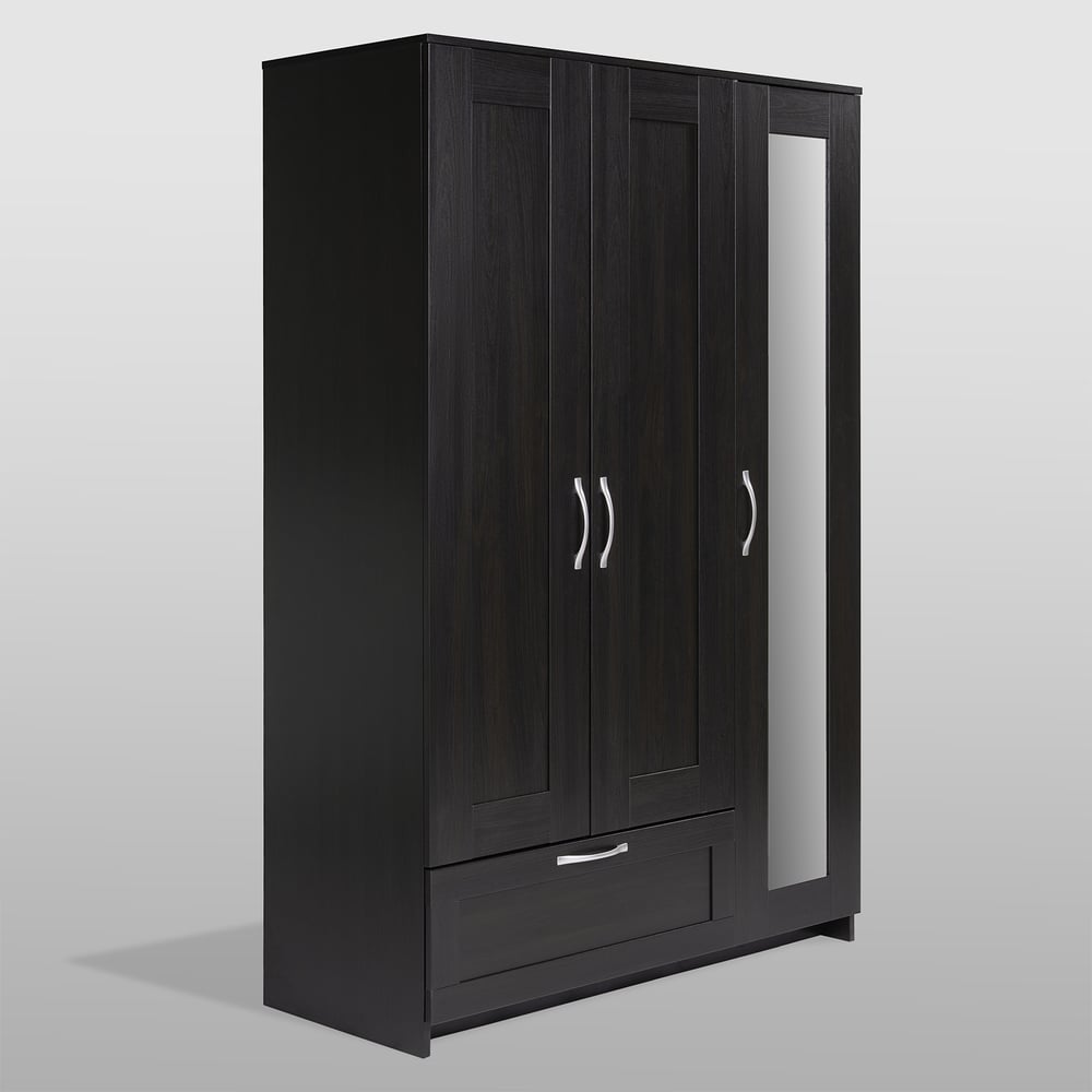 Изображение товара Шкаф Гуд ЛАКК СИРИУС 3 двери 1 ящик черный дуб венге 190x117x50 см