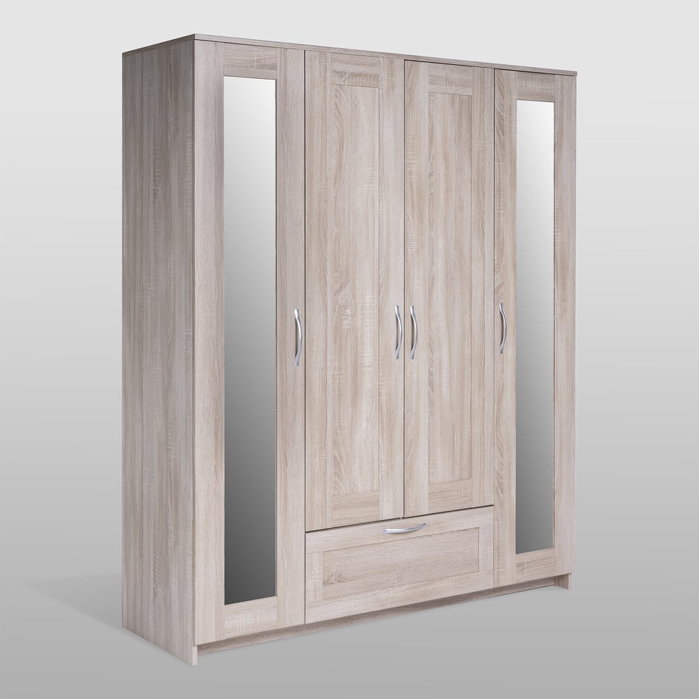 Изображение товара Шкаф Гуд ЛАКК СИРИУС 4 двери и 1 ящик, бежевый дуб сонома, размеры 156x50x190 см