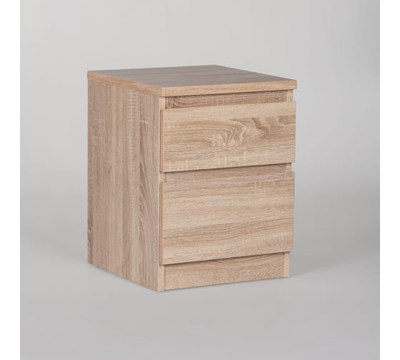 Изображение товара Прикроватная тумба Гуд ЛАКК КАСТОР 2 ящика, 39x37x49 см, бежевая, дуб сонома 2.03.03.050.3