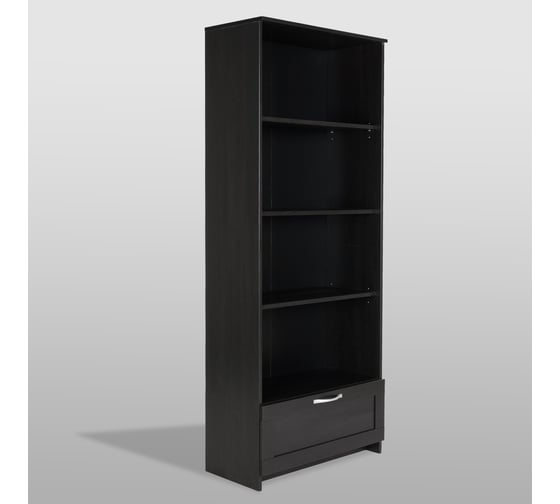 Изображение товара Стеллаж Гуд ЛАКК СИРИУС 1 ящик, 78x34x190 см, черный, дуб венге 2.02.07.100.5