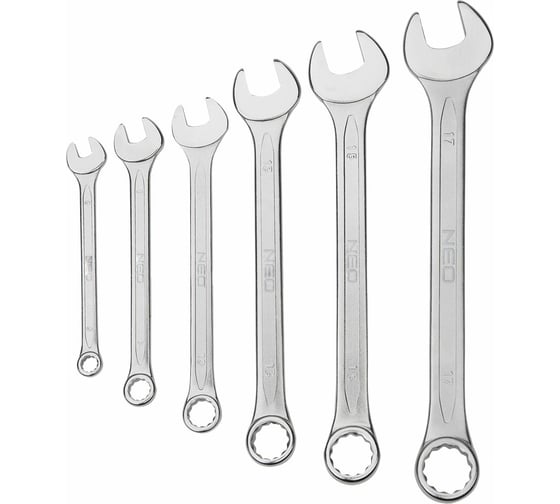 Изображение товара Набор комбинированных ключей NEO Tools 6 шт 09-750