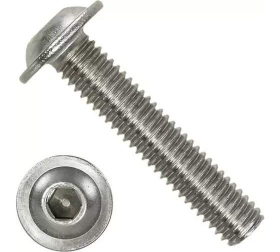 Изображение товара Винт с полукруглой головкой с фланцем и внутренним шестигранником Tech-Krep М8x35 мм, 10.9, 250 шт. 153043