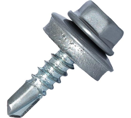 Изображение товара Саморез кровельный по металлу HARDWEX ТМ HWX4-W-P7-4.8x19 мм, св.№2, RAL 9006, 250 шт. 5190000000683