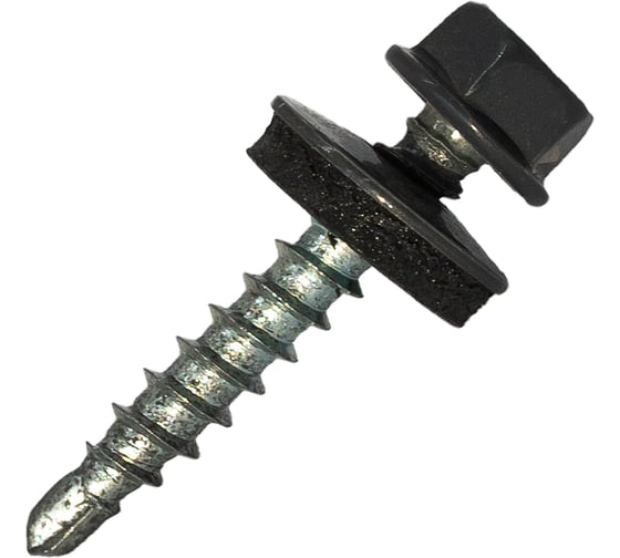 Изображение товара Саморез кровельный по дереву HARDWEX ТМ HWX2-W-P5-4.8x35 мм, св.№1, RAL 7024, 250 шт. 5190000002137