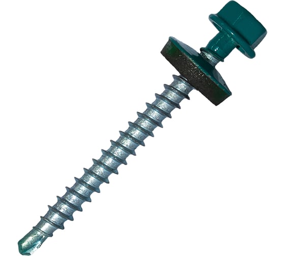 Изображение товара Саморез кровельный по дереву HARDWEX ТМ HWX2-W-P5-4.8x50 мм, св.№1, RAL 5021, 200 шт. 5190000023040