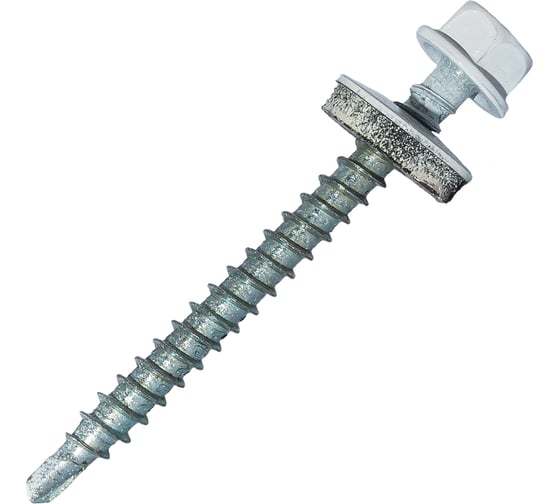 Изображение товара Саморез кровельный по дереву HARDWEX ТМ HWX2-W-P5-4.8x50 мм, св.№1, RAL 9003, 200 шт. 5190000023149