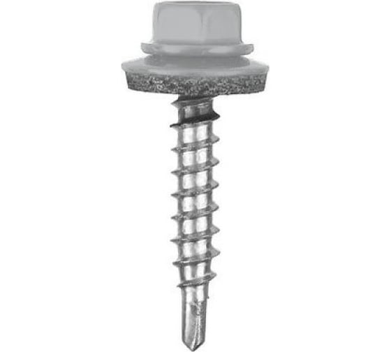 Изображение товара Саморез кровельный по дереву HARDWEX ТМ HWX2-W-P5-4.8x50 мм, св.№1, RAL 7047, 200 шт. 5190000023118