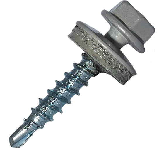 Изображение товара Саморез кровельный по дереву HARDWEX ТМ HWX2-W-P5-4.8x35 мм, св.№1, RAL 9006, 250 шт. 5190000002199