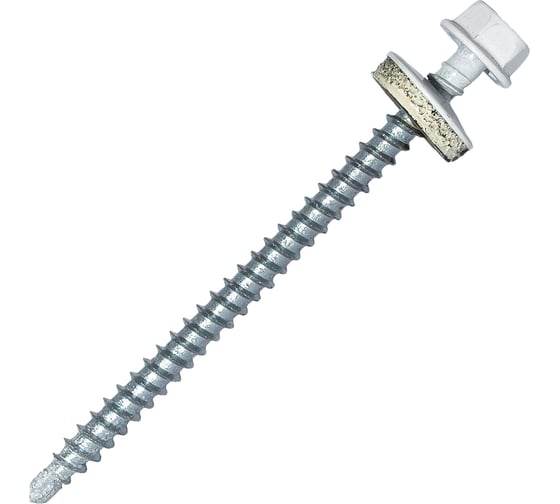 Изображение товара Саморез кровельный по дереву HARDWEX ТМ HWX2-W-P5-4.8x70 мм, св.№1, RAL 9003, 100 шт. 5190000023439