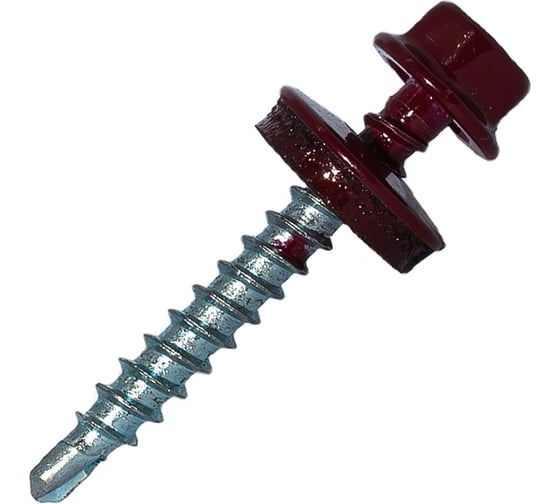 Изображение товара Саморез кровельный по дереву HARDWEX ТМ HWX2-W-P5-4.8x70 мм, св.№1, RAL 3005, 100 шт. 5190000023262