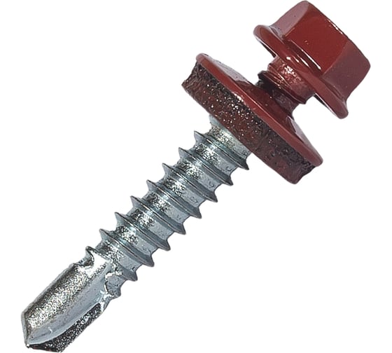 Изображение товара Саморез кровельный по металлу HARDWEX ТМ HWX7-W-P9-5.5x32 мм, св.№3, RAL 3009, 200 шт. 5190000239885