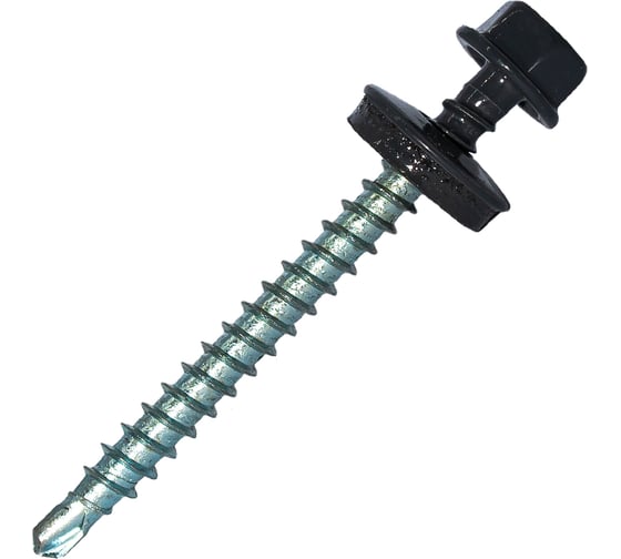 Изображение товара Саморез кровельный по дереву HARDWEX ТМ HWX2-W-P5-4.8x50 мм, св.№1, RAL 7024, 200 шт. 5190000023101