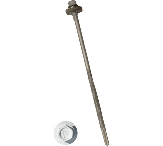 Изображение товара Саморез для сэндвич-панелей HARDWEX ТМ HWX16-P20-6.3/5.5x190 мм, св.№6, RUSPERT, RAL 9003, 50 шт. 5190002408968