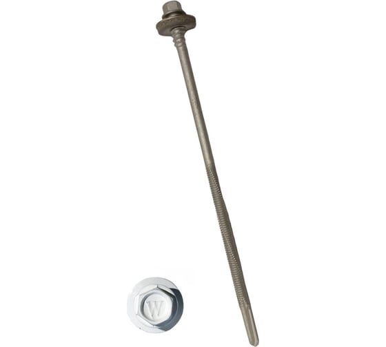 Изображение товара Саморез для сэндвич-панелей HARDWEX ТМ HWX16-P20-6.3/5.5x240 мм, св.№6, RUSPERT, RAL 9010, 50 шт. 5190024091698